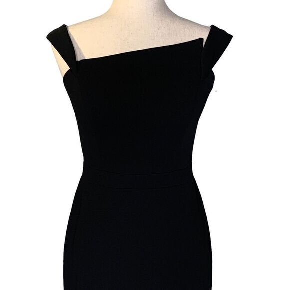 Xscape Off-the-Shoulder Scuba Crepe Flounce Dress| Size 6 - Picture 7 of 10